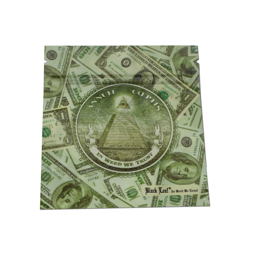 Black Dollar Smellproof Bags 114 x 102mm 50pcs