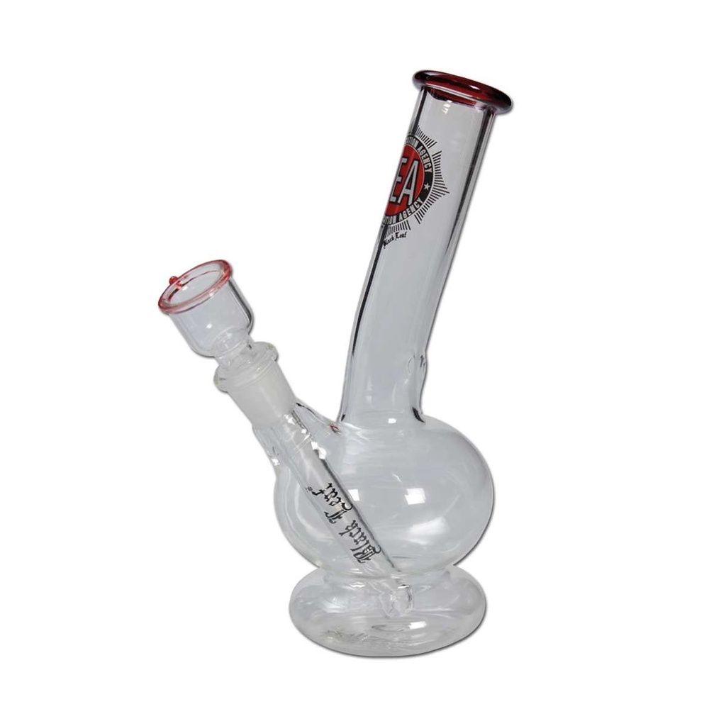 [ND-G21S-5] Black Leaf DEA Glass Bong 19cm