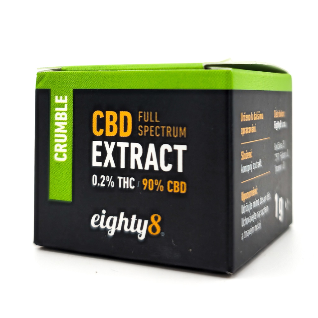 [88-EXTR-CRUMB] eighty8 CBD Extract Crumble Full Spectrum 0.2% THC 90% CBD 1g