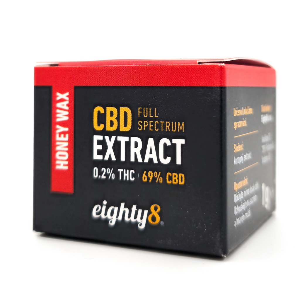 eighty8 CBD Extract Honey Wax Full Spectrum 0.2% THC 69% CBD 1g