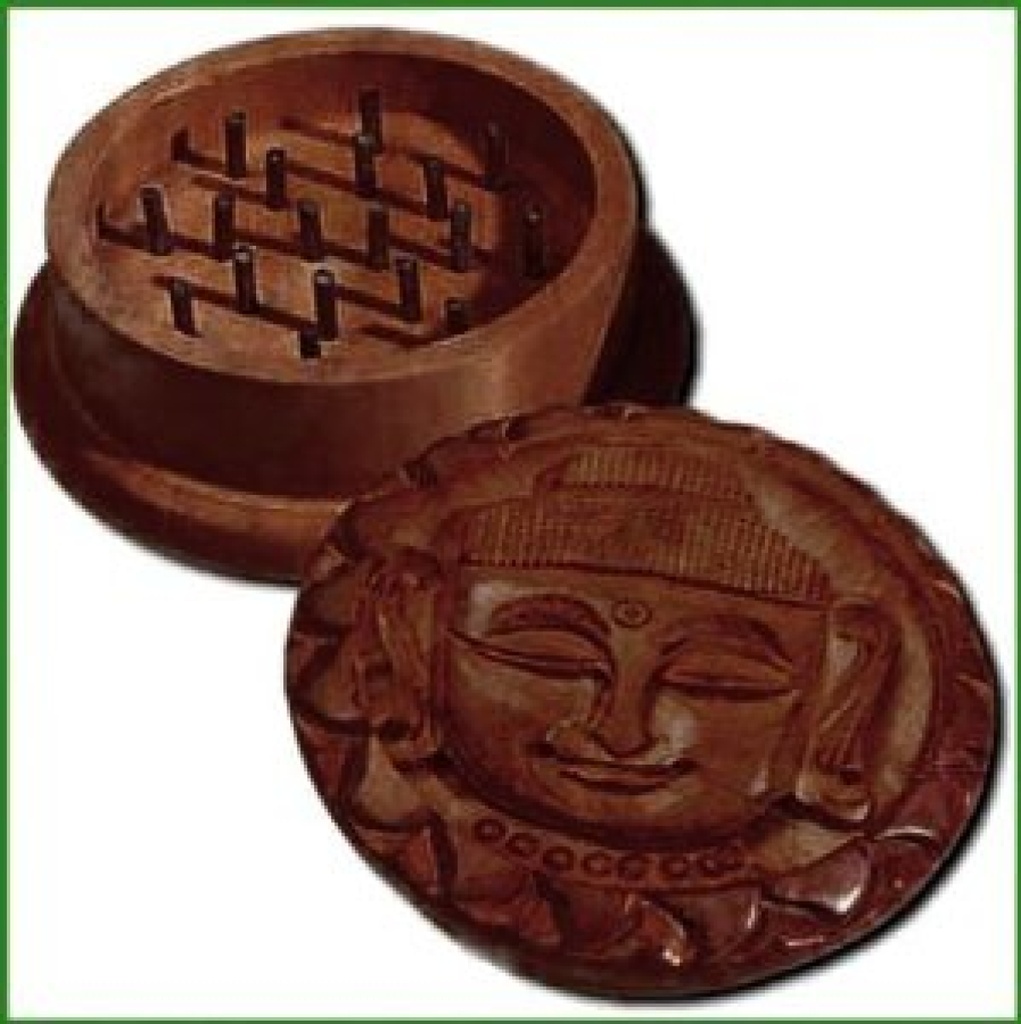 Holz Grinder Buddha