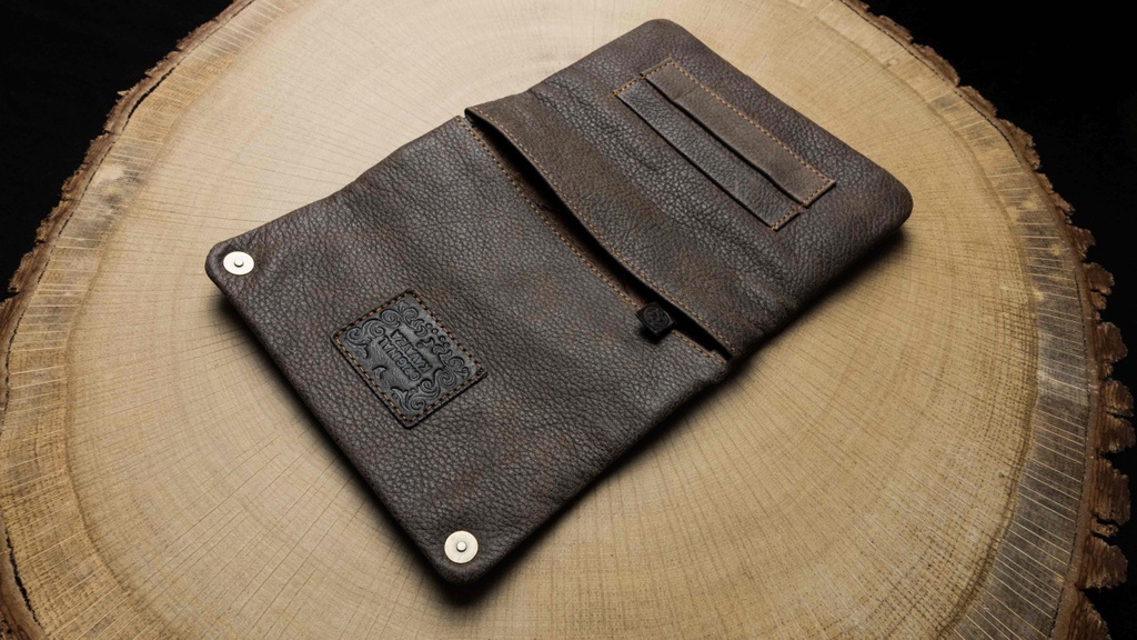 Kavatza Tabaktasche TP11 Cowboy Nubuc Cowhide Application Revits Grey Brown