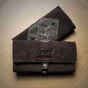 Kavatza Tabaktasche TP08 Suede Cowhide With Patchwork Earth Brown