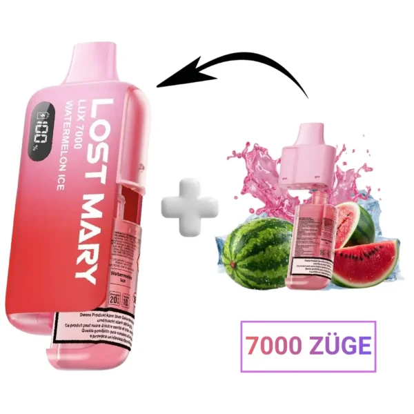 [563487648567985] LOST MARY - LUX 7000 - 20mg/ml - Kit (Watermelon Ice, Single)