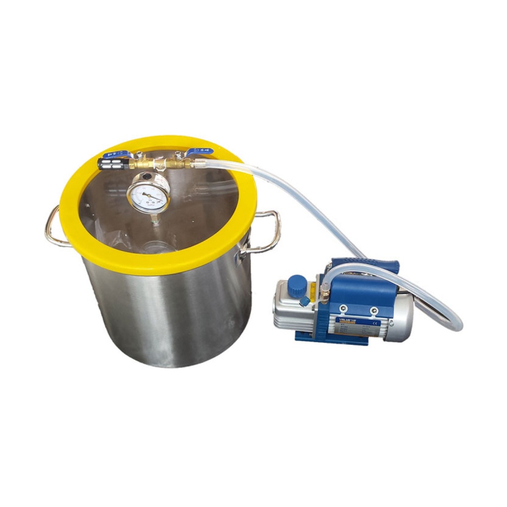 [AE-VAKUUM5-5GAL-6CFM] Vakuumkammer 5,5 Gallon mit Vakuumpumpe 6CFM