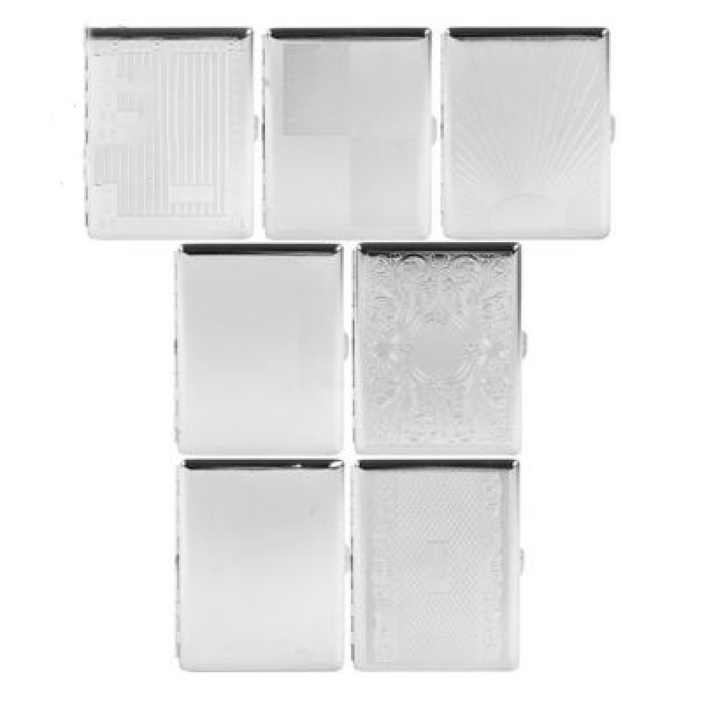 Zigarettenetui aus Chrom 100mm Assortiert