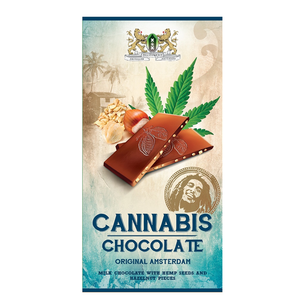 Cannabis Chocolate Milk with Hazelnut Pieces 80g