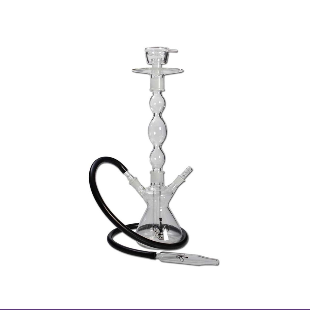 RA Shisha Borosilikatglas mit schwarzem Schlauch