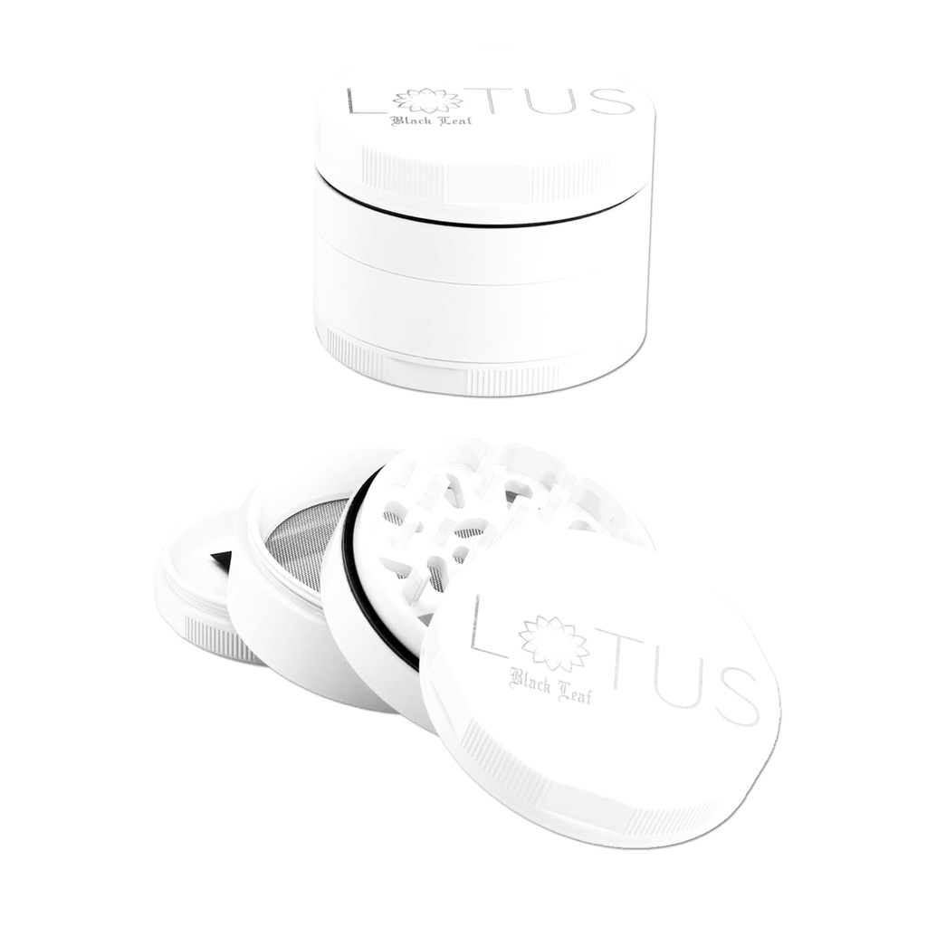 [ND-430422-25] Black Leaf Lotus Grinder White (53mm)