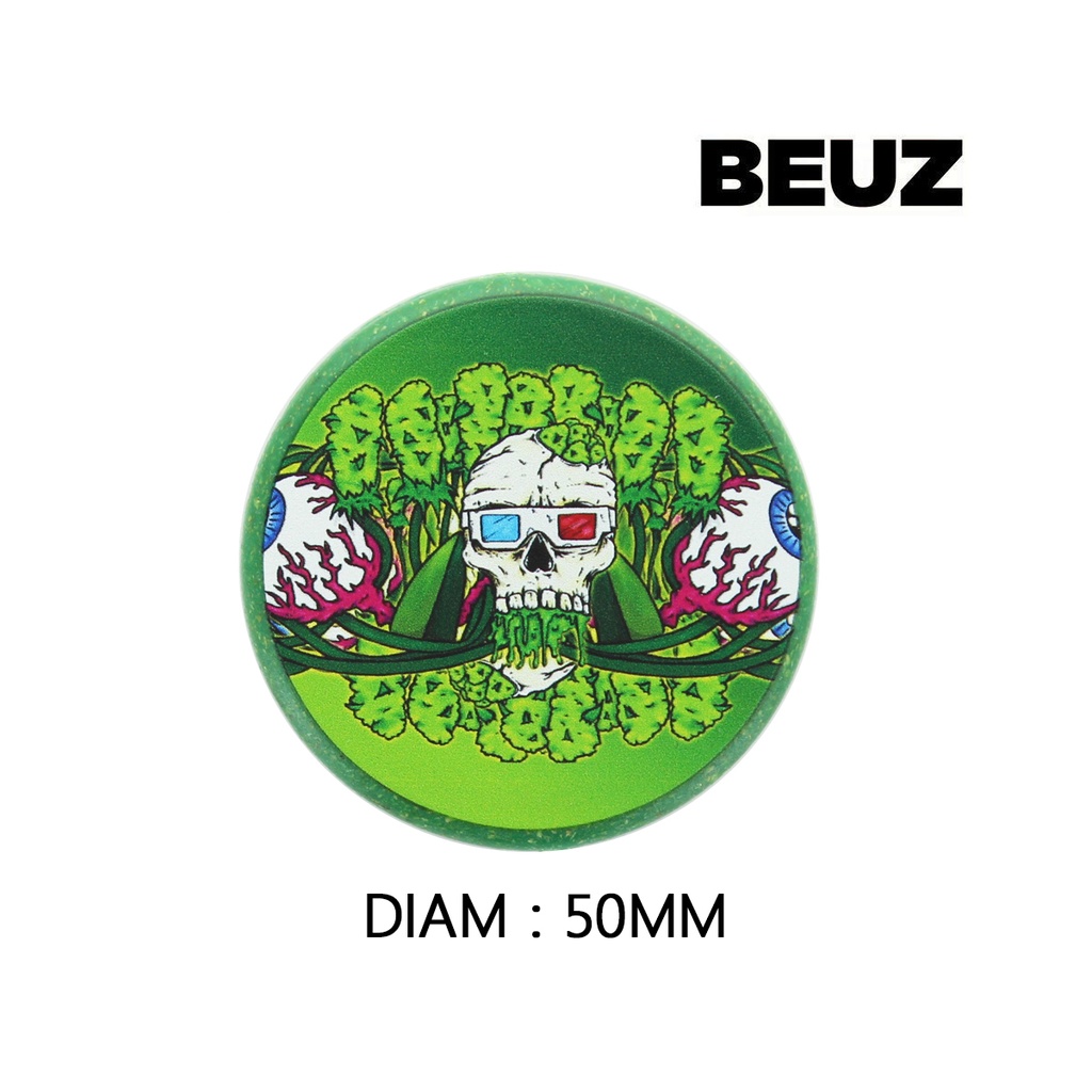 Kush Bong Skeleton Hemp Grinder 3 Part 50mm Green