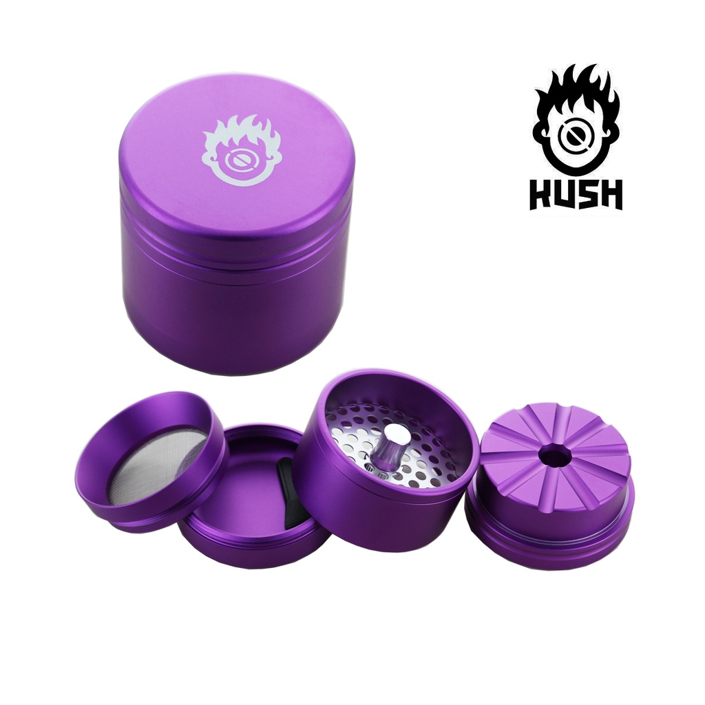Kush Bong Grinder Alu Purple 4 Parts 56mm