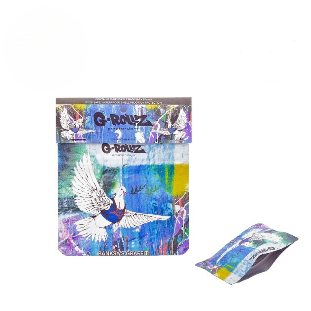 G-Rollz Banksy's Bulletproof Dove Smellproof Bags 90 x 80mm 10pcs