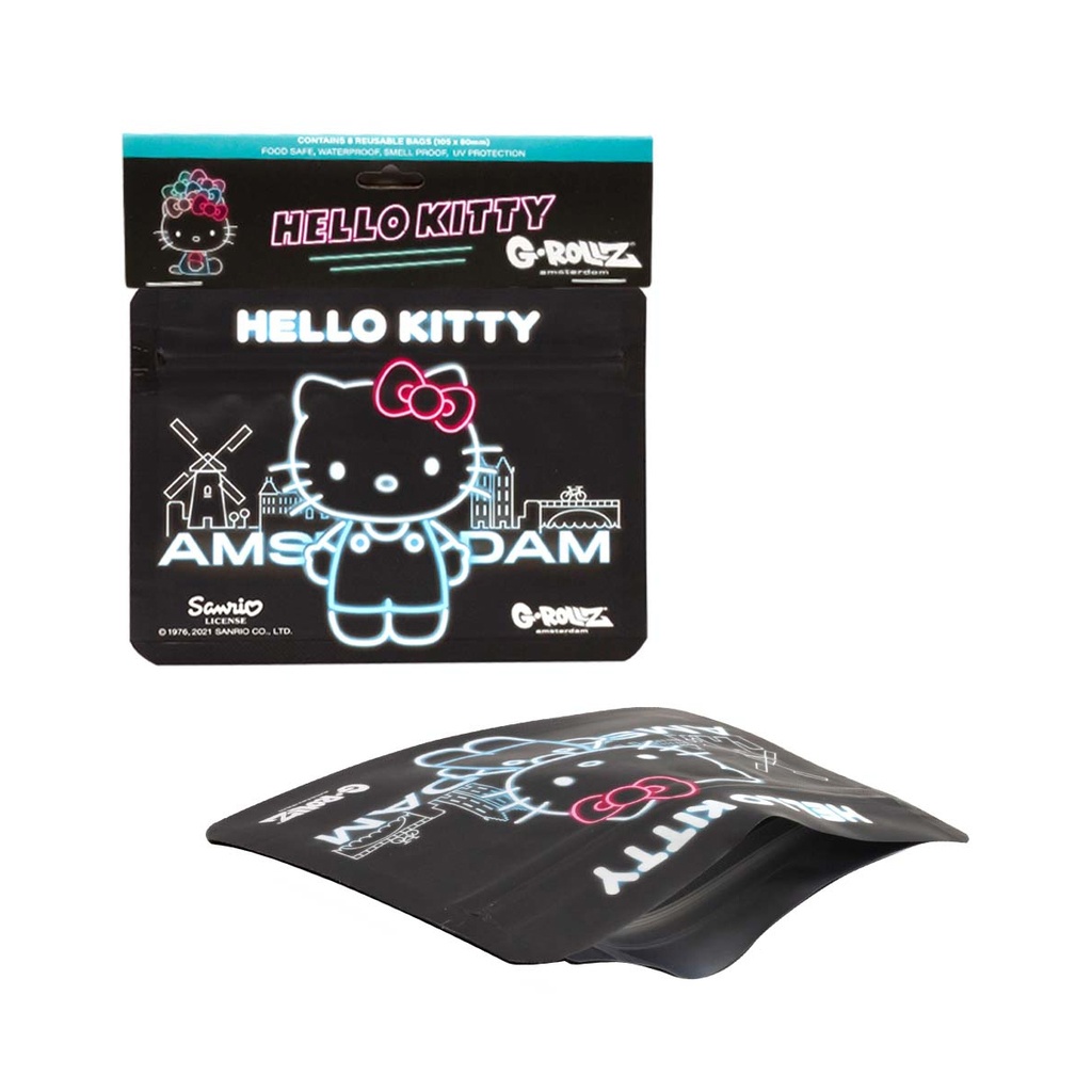 G-Rollz Hello Kitty Neon Amsterdam Smellproof Bags 105 x 80mm 8pcs