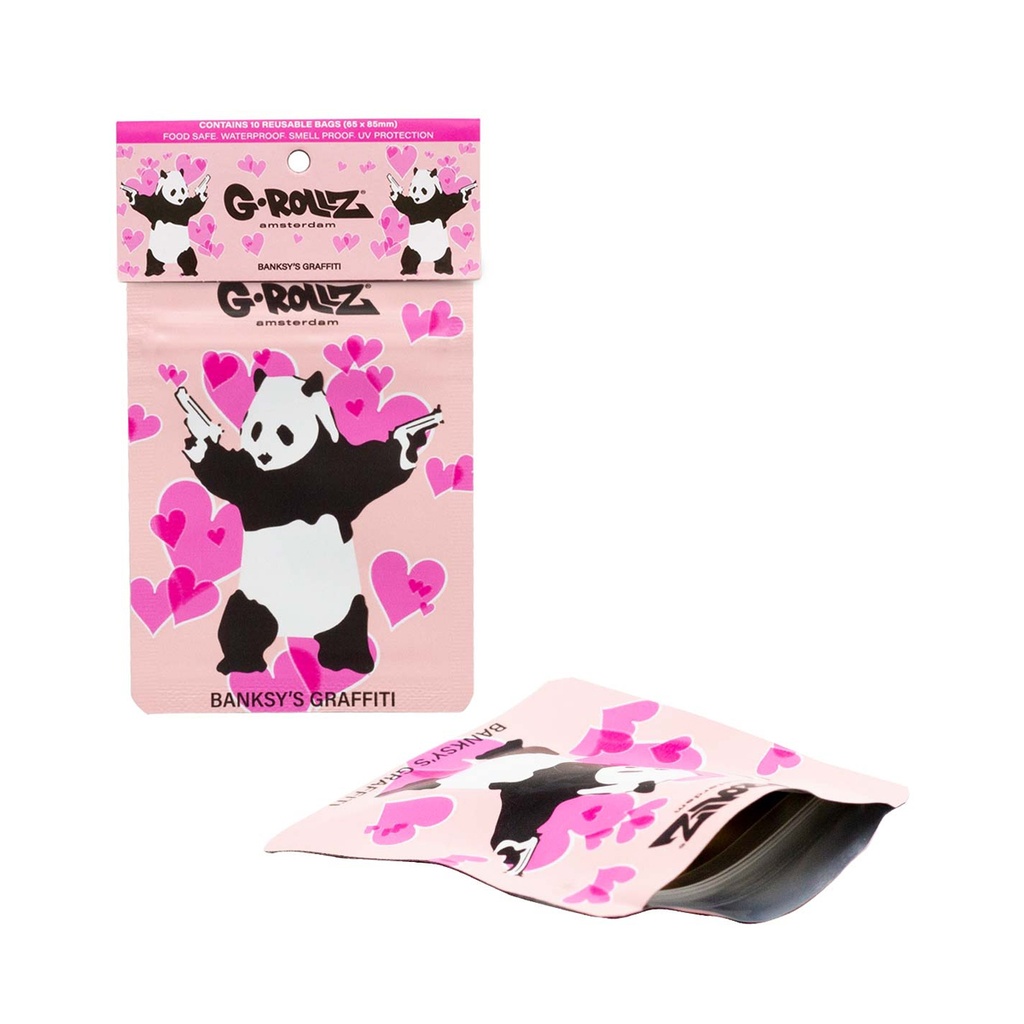 G-Rollz Banksy's Panda Gunnin Smellproof Bags 65 x 85mm 8pcs
