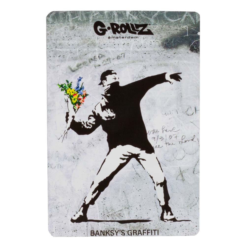 G-Rollz Banksy's Flower Thrower Smellproof Bags 100 x 150mm 6pcs