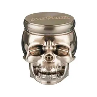 [1316851631651532] SuperHeroes Grinder Alu 55mm - 4Parts Skull Silver