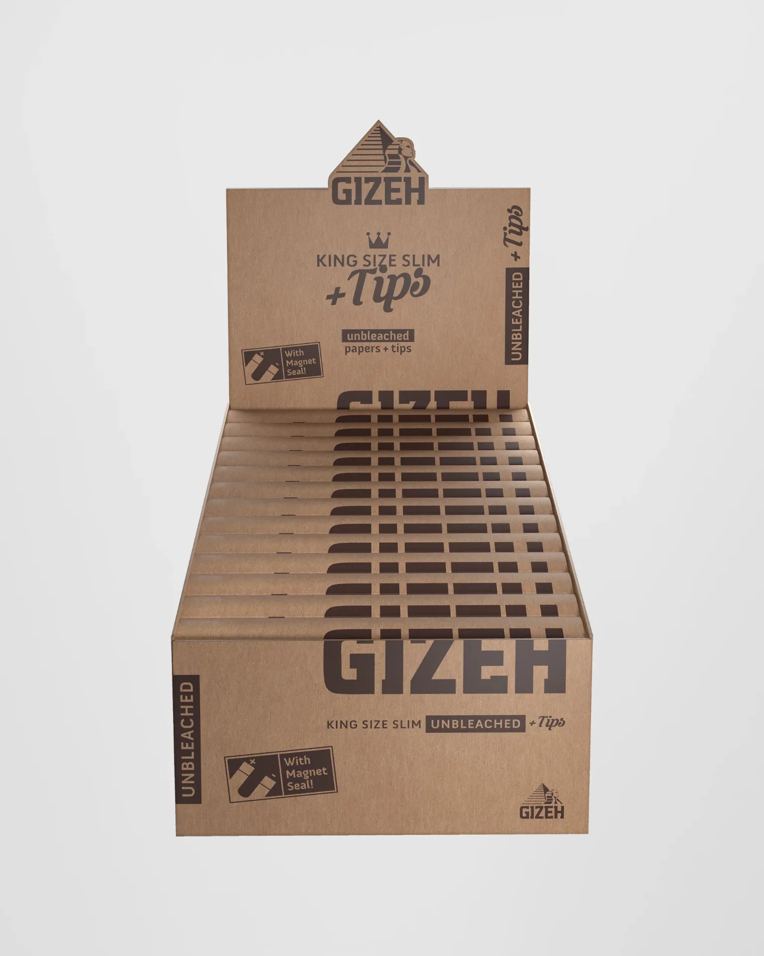GIZEH KingSize Slim +Tips - Unbleached