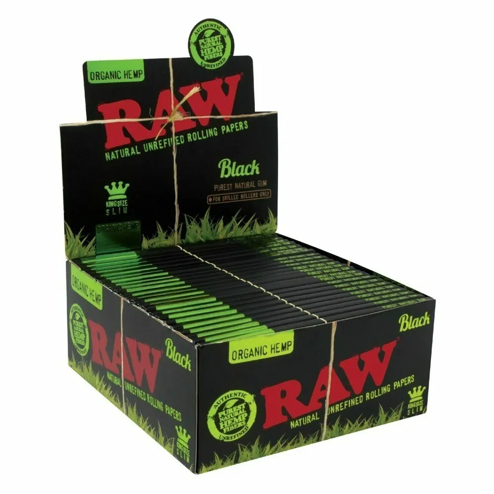 RAW Organic Hemp Black Papers King Size Slim Extra Fine