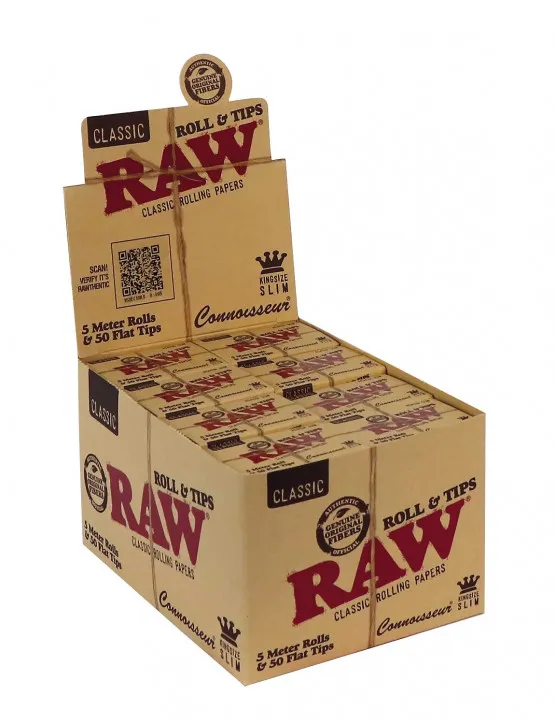 RAW Connoisseur Rolls 5m + 50 Perforated Tips