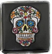 [000200397] Zigarettenetui Skull Blau/Weiss 20er
