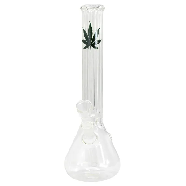 [000600025] Beaker Bong Leaf 39cm