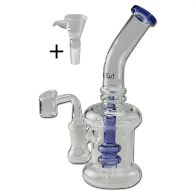 [703028] Black Leaf Perkolator Dab Rig 19.5cm Blue