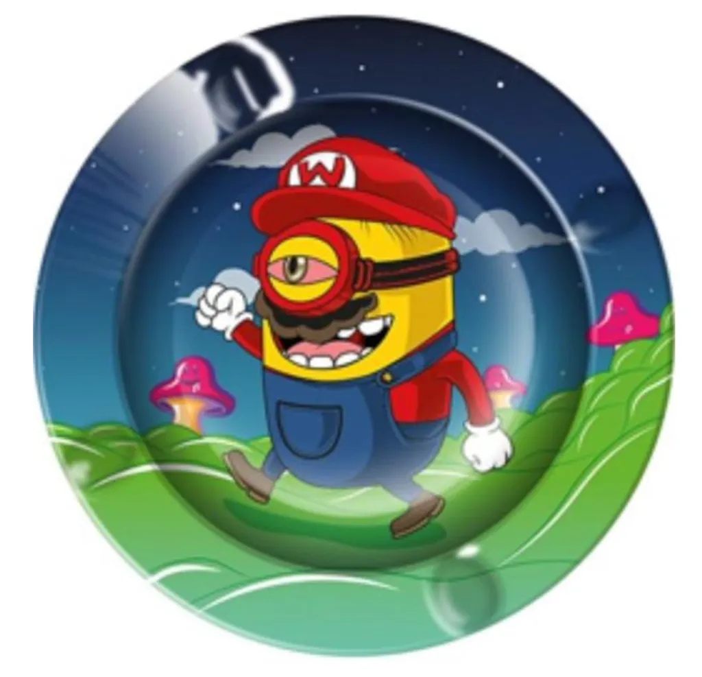 [000400201] Blech Aschenbecher "Power" 14cm