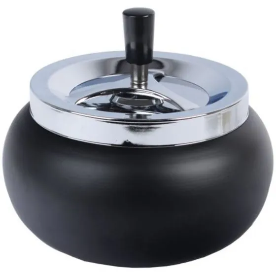 [700020] Drehaschenbecher Schwarz 13cm